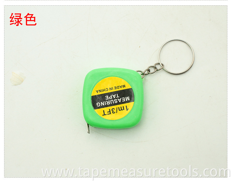 portable cheaper 1m mini tape measure keychain small tape measure with key ring